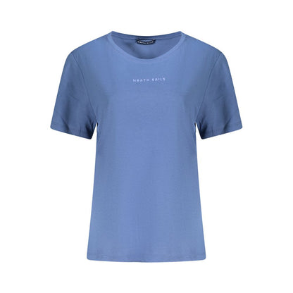 Blue Cotton Women T-Shirt
