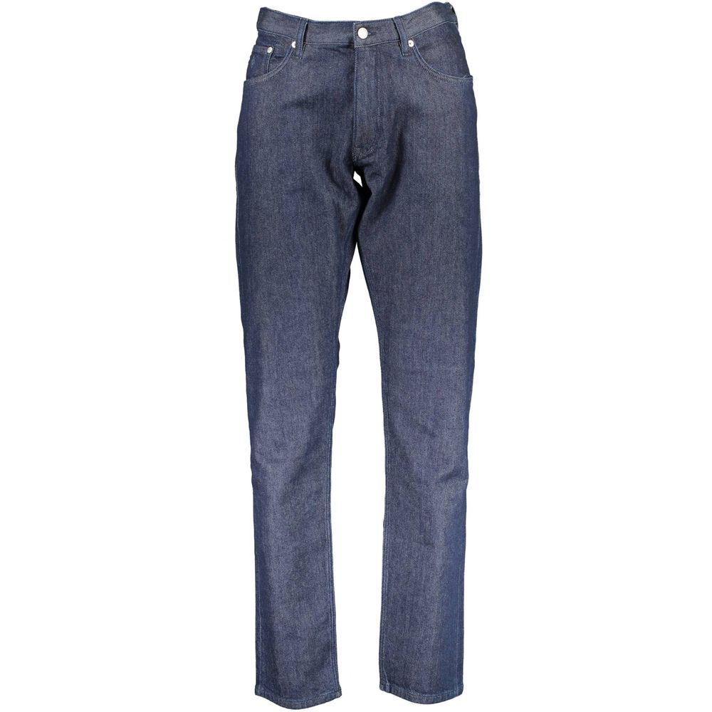 Vaqueros de algodón azul para hombre