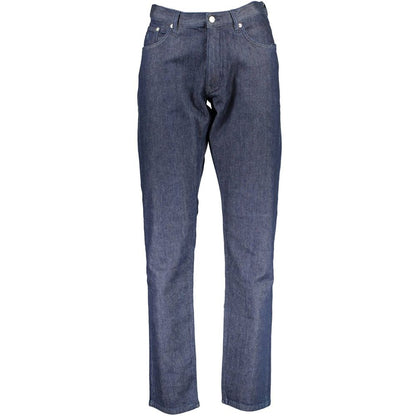 Vaqueros de algodón azul para hombre