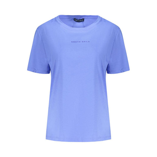 Blue Cotton Women T-Shirt