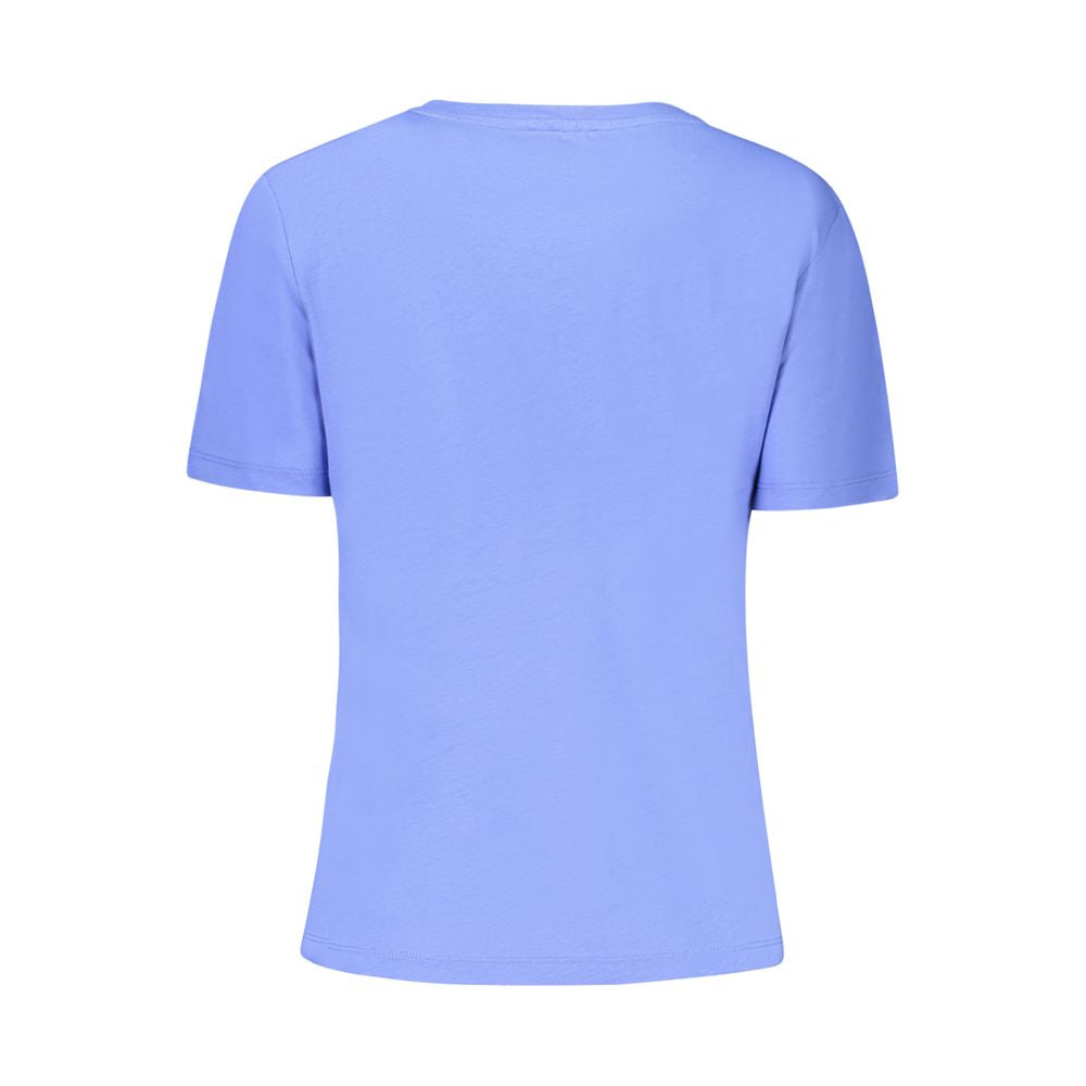 Blue Cotton Women T-Shirt
