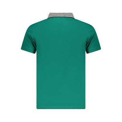 Green Cotton Men Polo Shirt