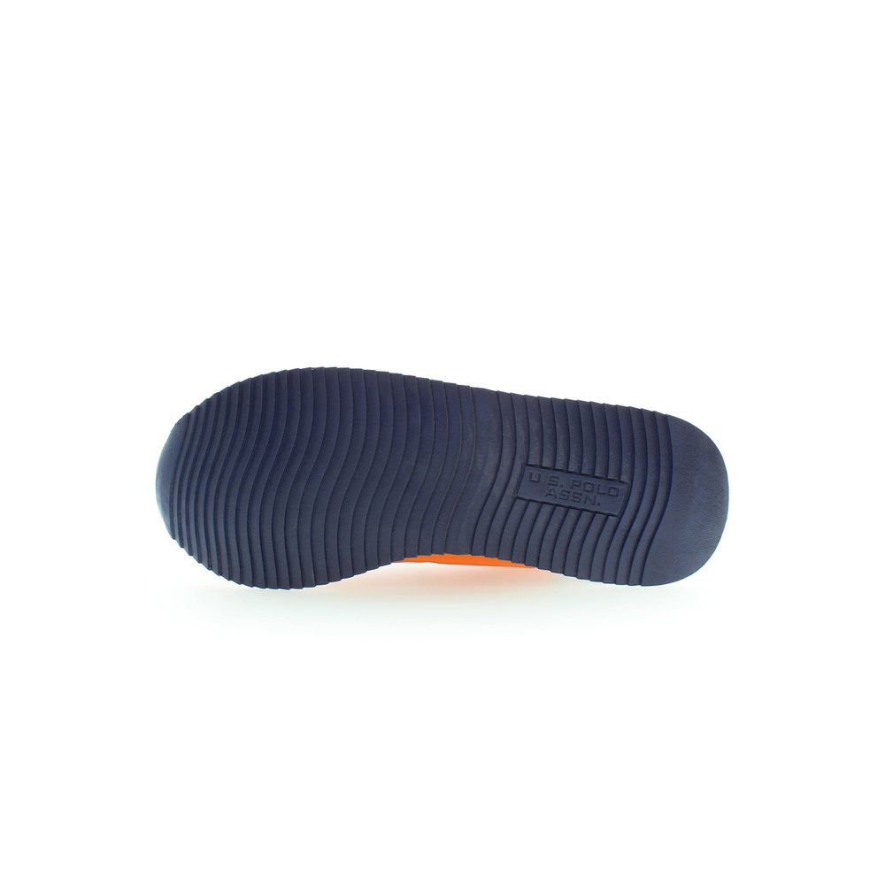 Orange Polyester Men Sneaker