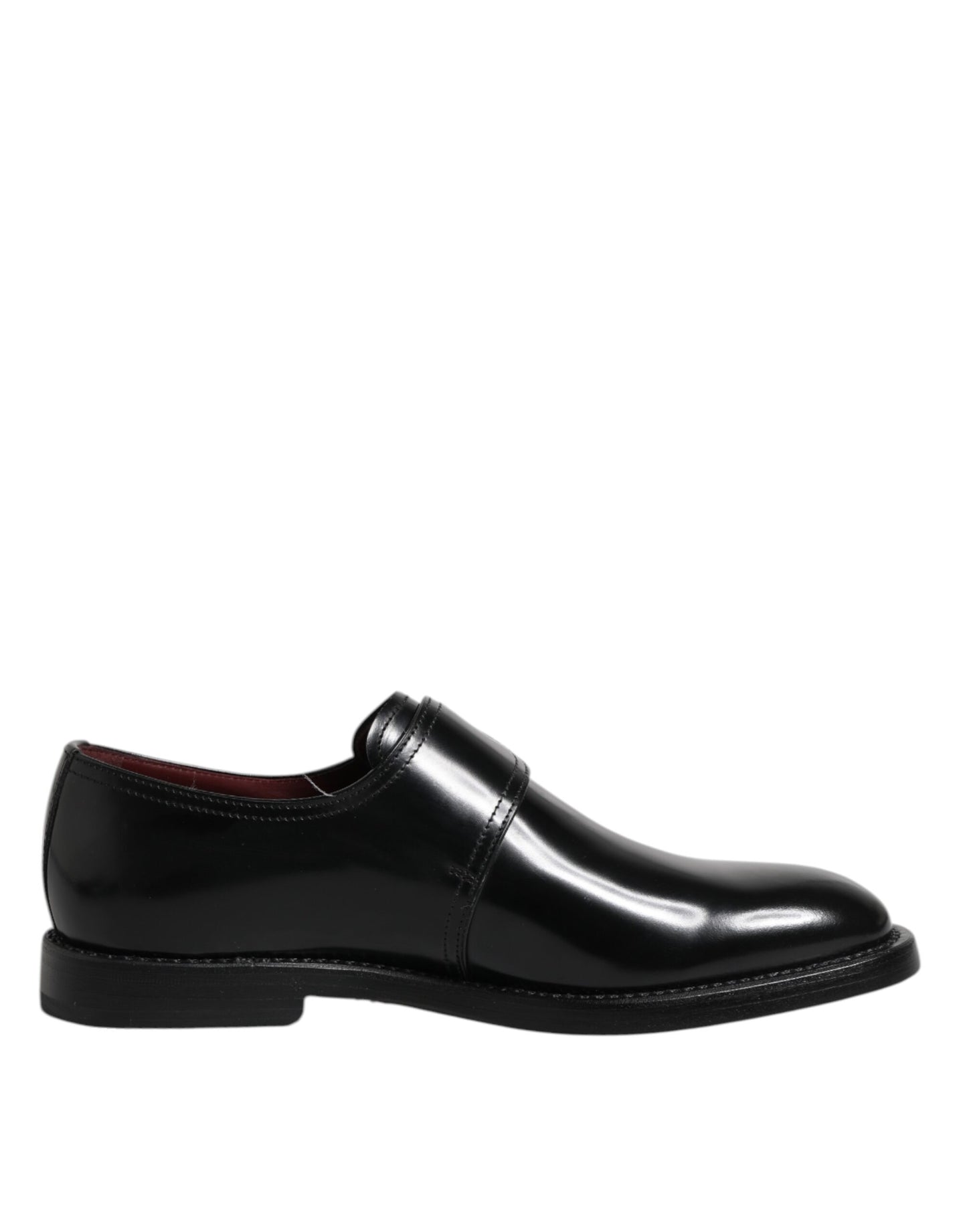 Black Leather Monk Strap Derby Formal Shoes