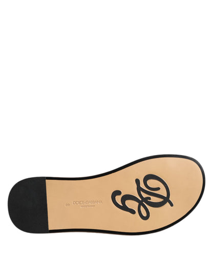 Black Monochrome Braided Raffia Slides Shoes