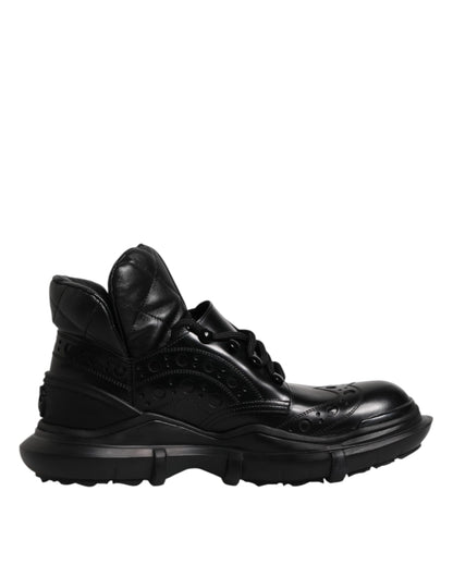 Black Leather Casual Mens Ankle Boots Shoes