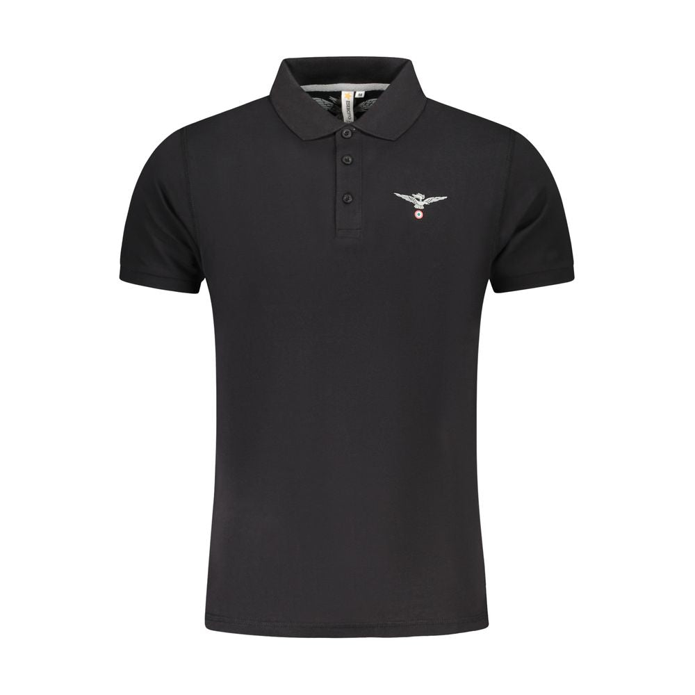 Black Cotton Polo Shirt