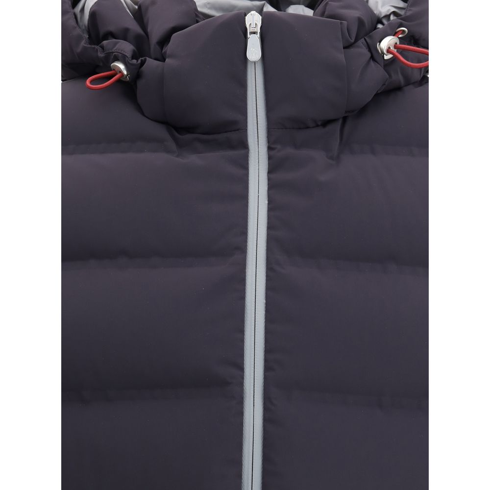 Blue Polyester Sleveless Jacket