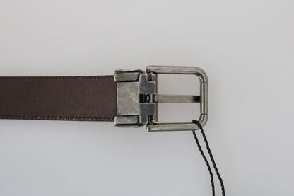 Blue Perforated Leather Gray Buckle Belt