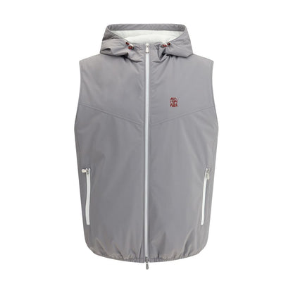 Gray Polyamide Sleveless Jacket