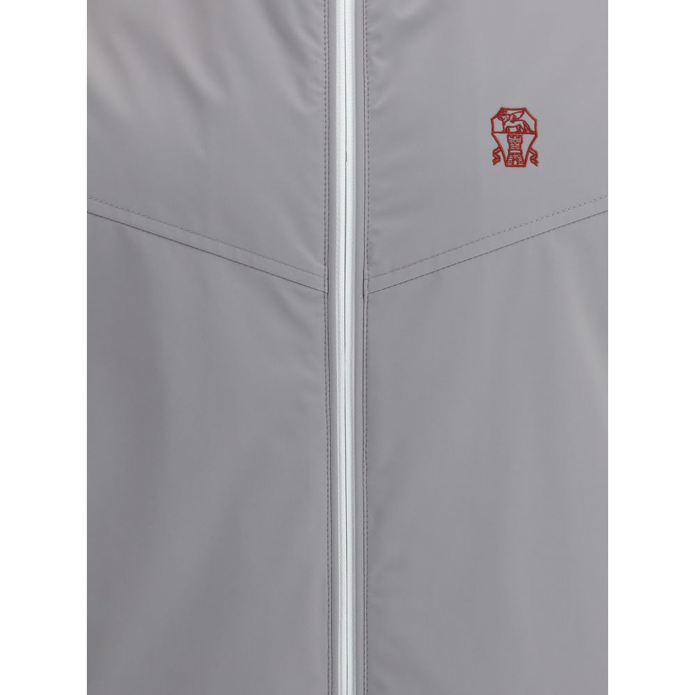 Gray Polyamide Sleveless Jacket