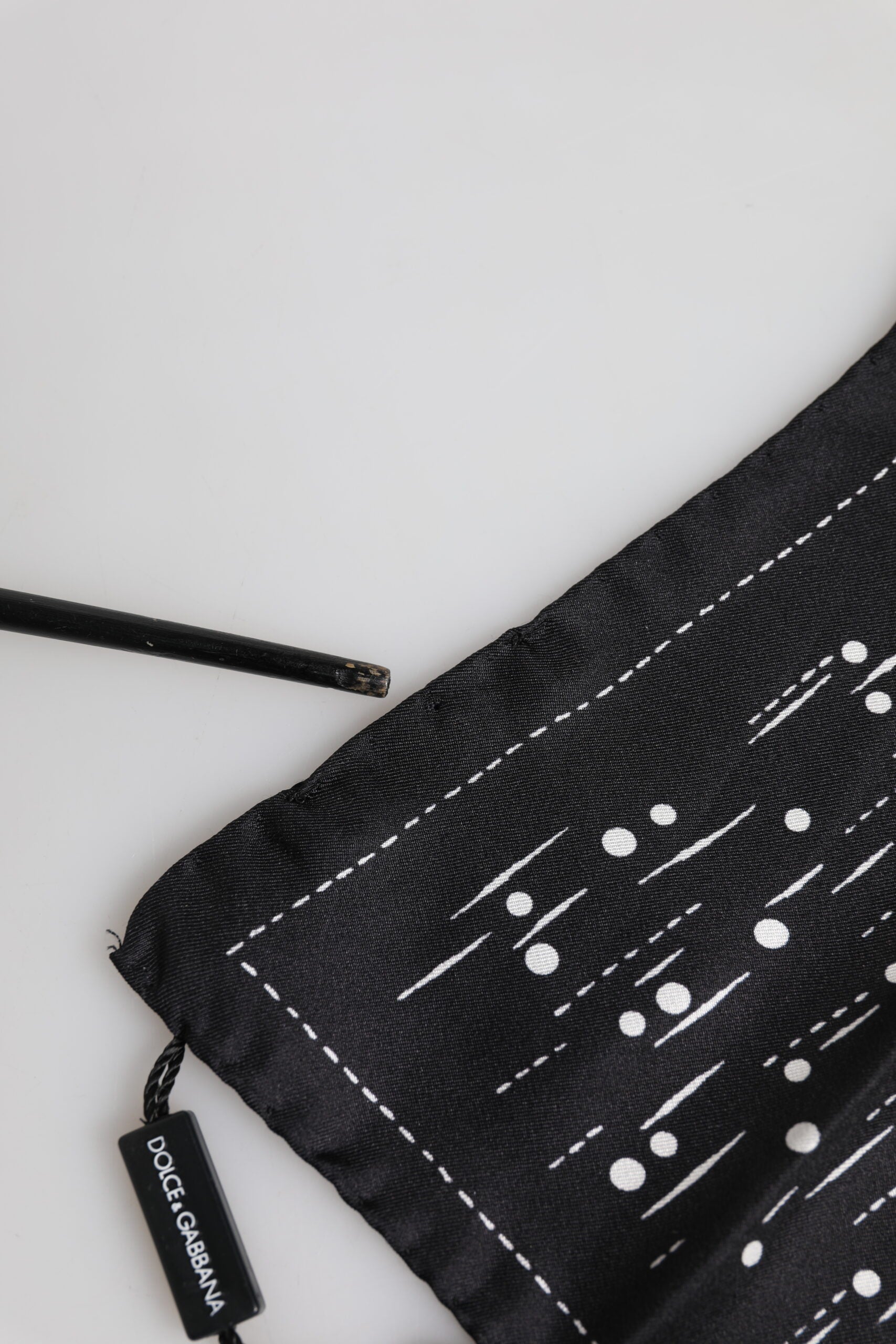 Black White Printed Square Men Foulard Scarf