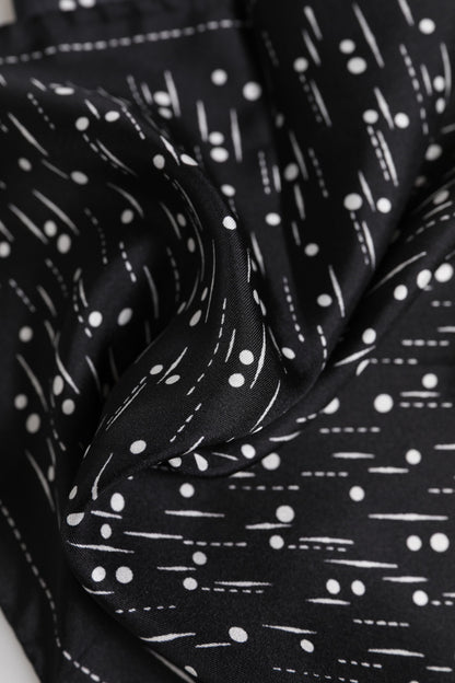 Black White Printed Square Men Foulard Scarf