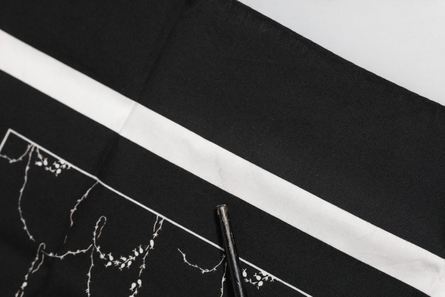 Black White Printed Square Foulard Scarf