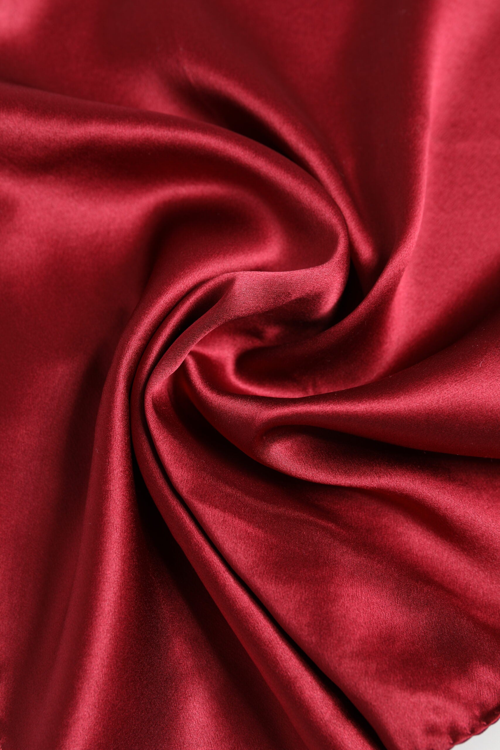 Red Solid Satin Silk Square Handkerchief Scarf