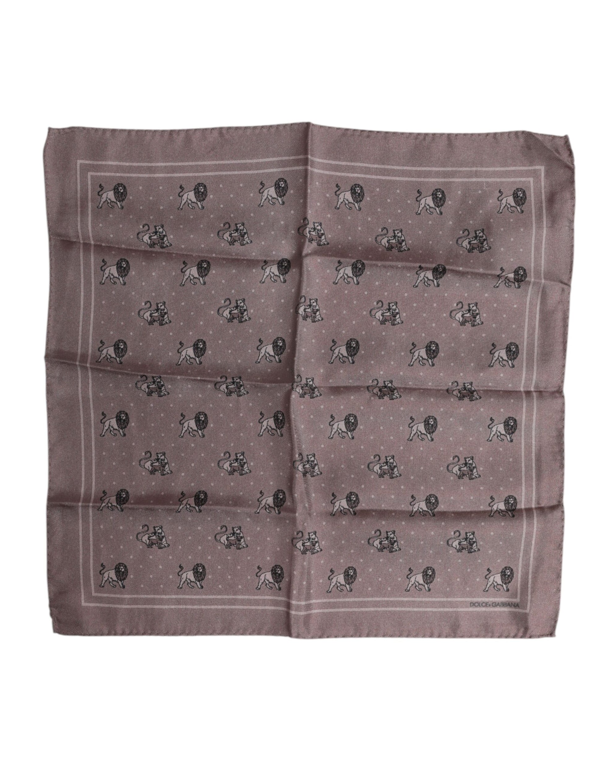 Brown Animal Print Square Foulard Scarf