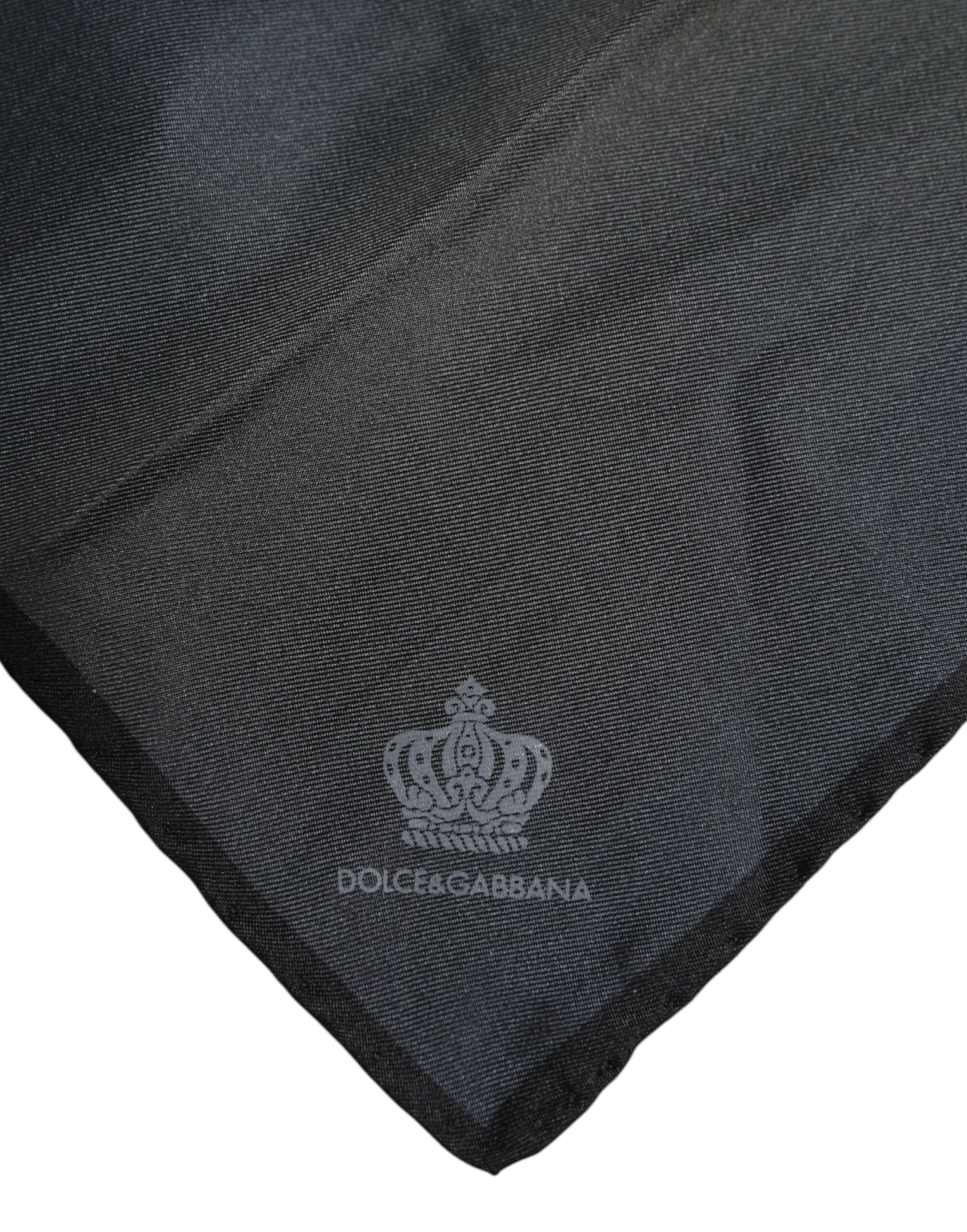 Blue DG Crown Silk Square Men Foulard Scarf