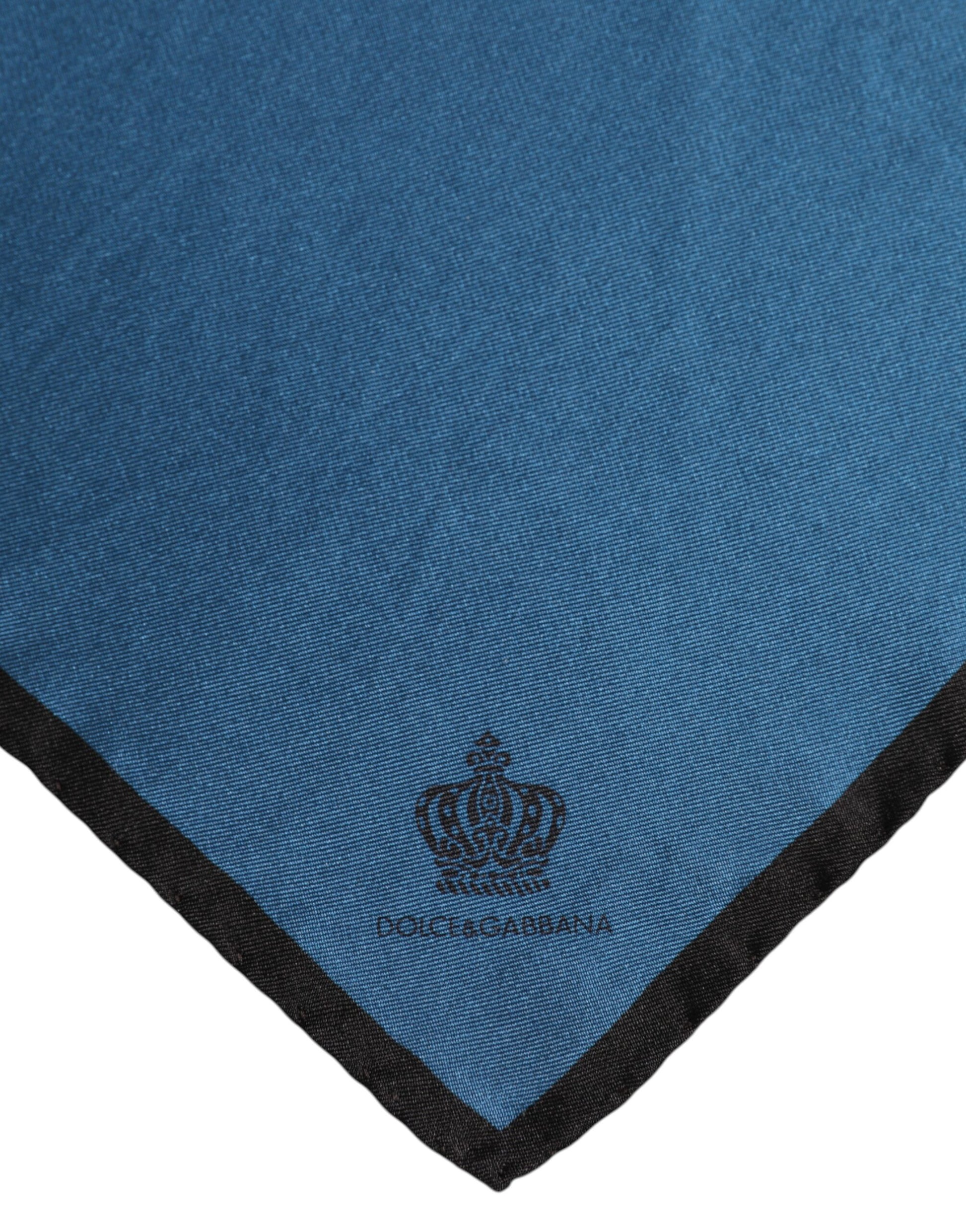 Blue DG Crown Silk Square Men Foulard Scarf