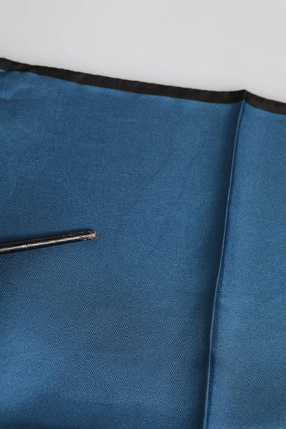 Blue DG Crown Silk Square Men Foulard Scarf