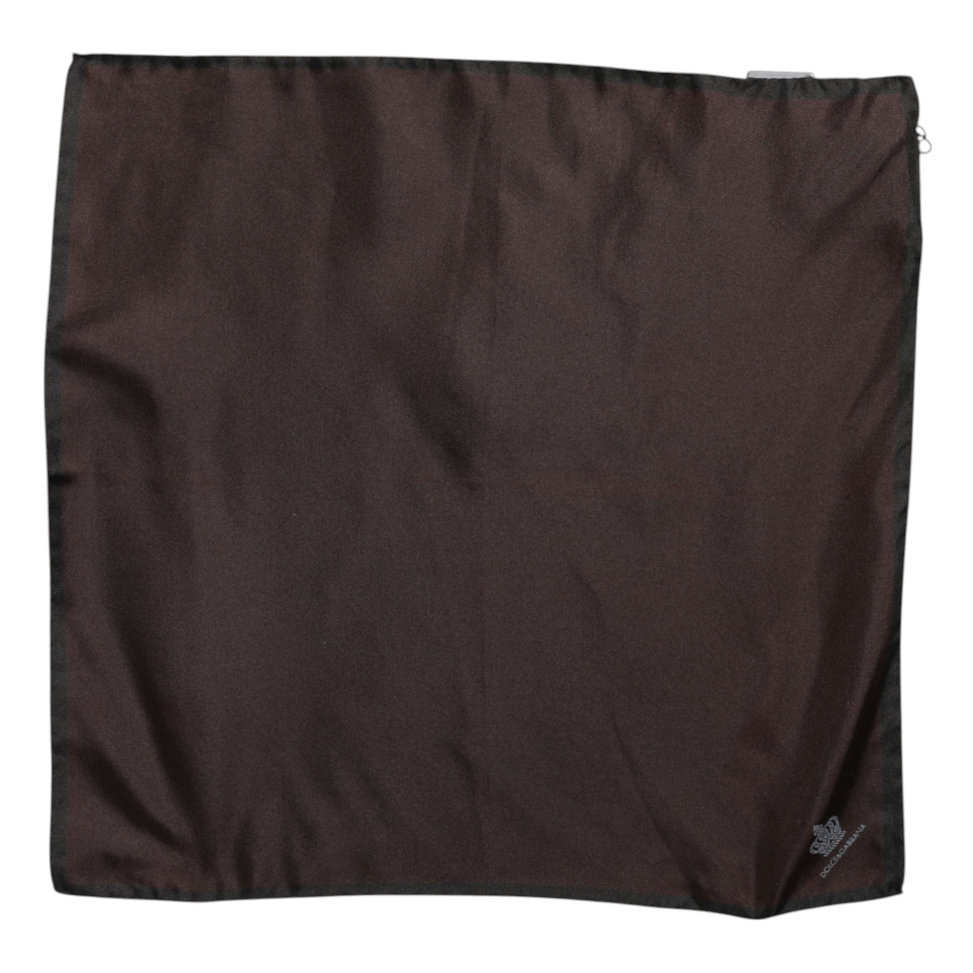 Brown DG Crown Silk Square Men Foulard Scarf