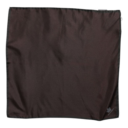 Brown DG Crown Silk Square Men Foulard Scarf