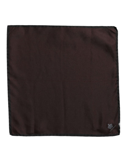 Brown DG Crown Silk Square Men Foulard Scarf