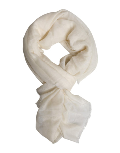 White Cashmere Neck Warmer Wrap Shawl Scarf