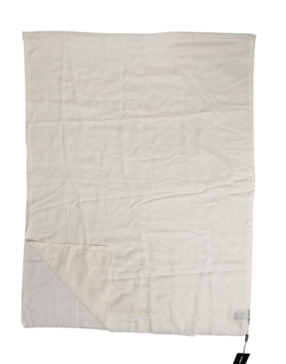 White Cashmere Neck Warmer Wrap Shawl Scarf