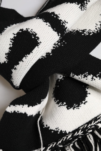 Black Logo Neck Warmer Wrap Men Shawl Scarf