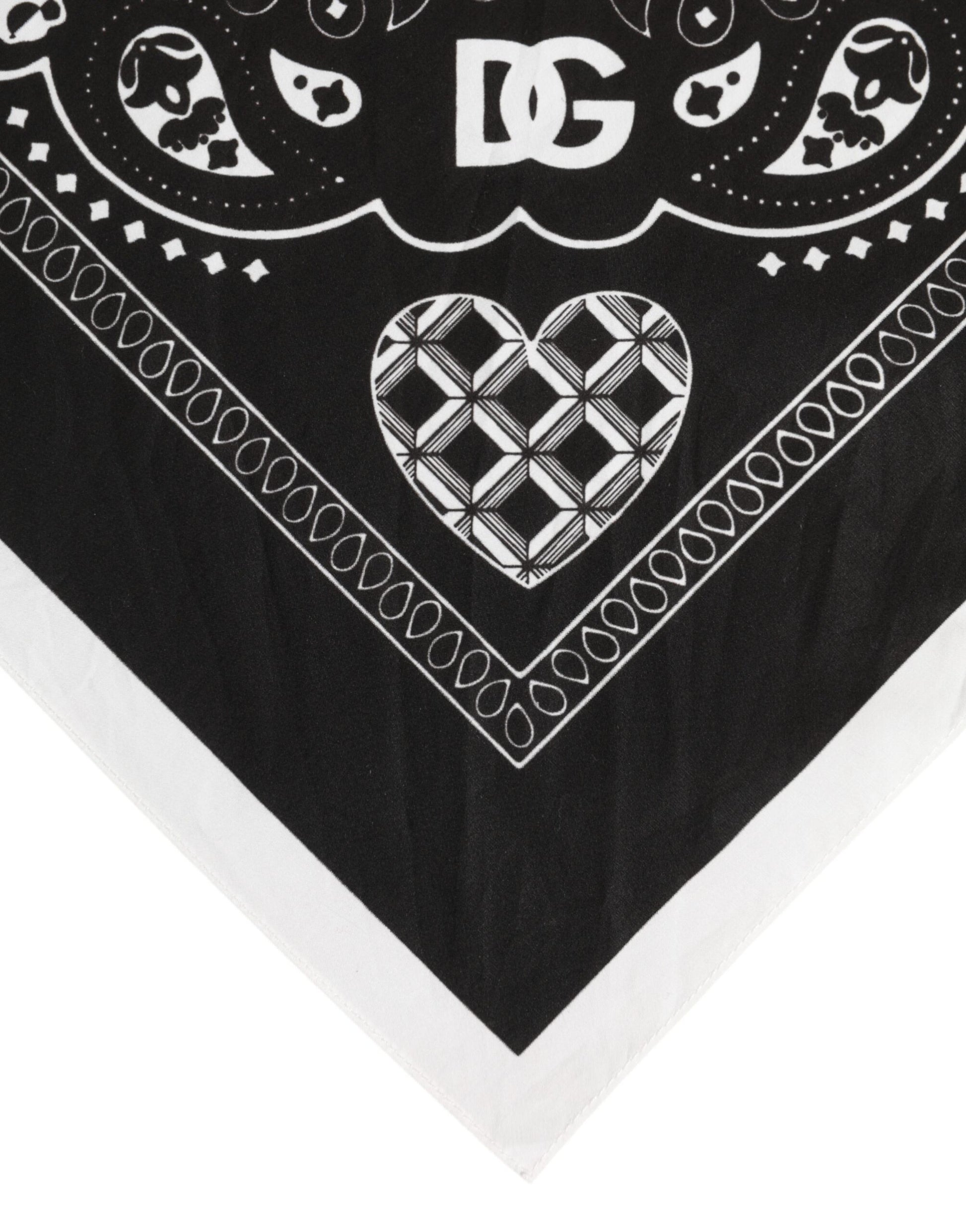 Black White Bandana Square Men Foulard Scarf