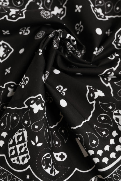 Black White Bandana Square Men Foulard Scarf