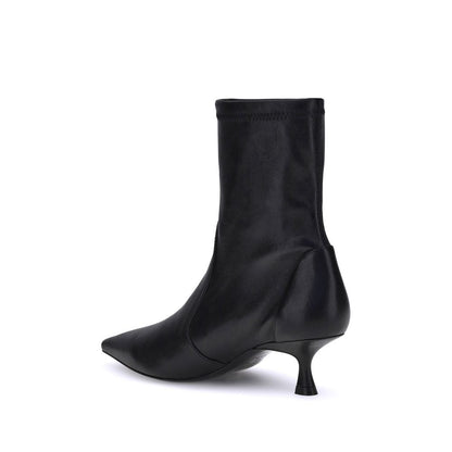 Black Calf Leather Bos Taurus Ankle Boots