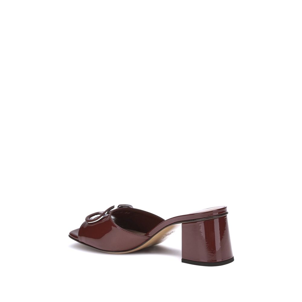 Bordeaux Calf Leather Bos Taurus Sandals