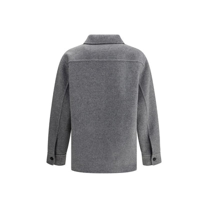 Gray Fleece Wool Coat