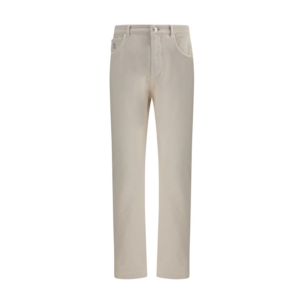 Cream Cotton Jeans Denim