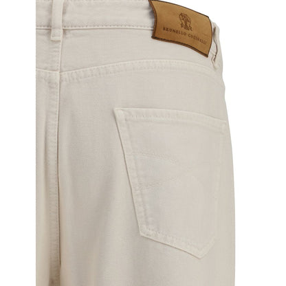 Cream Cotton Jeans Denim