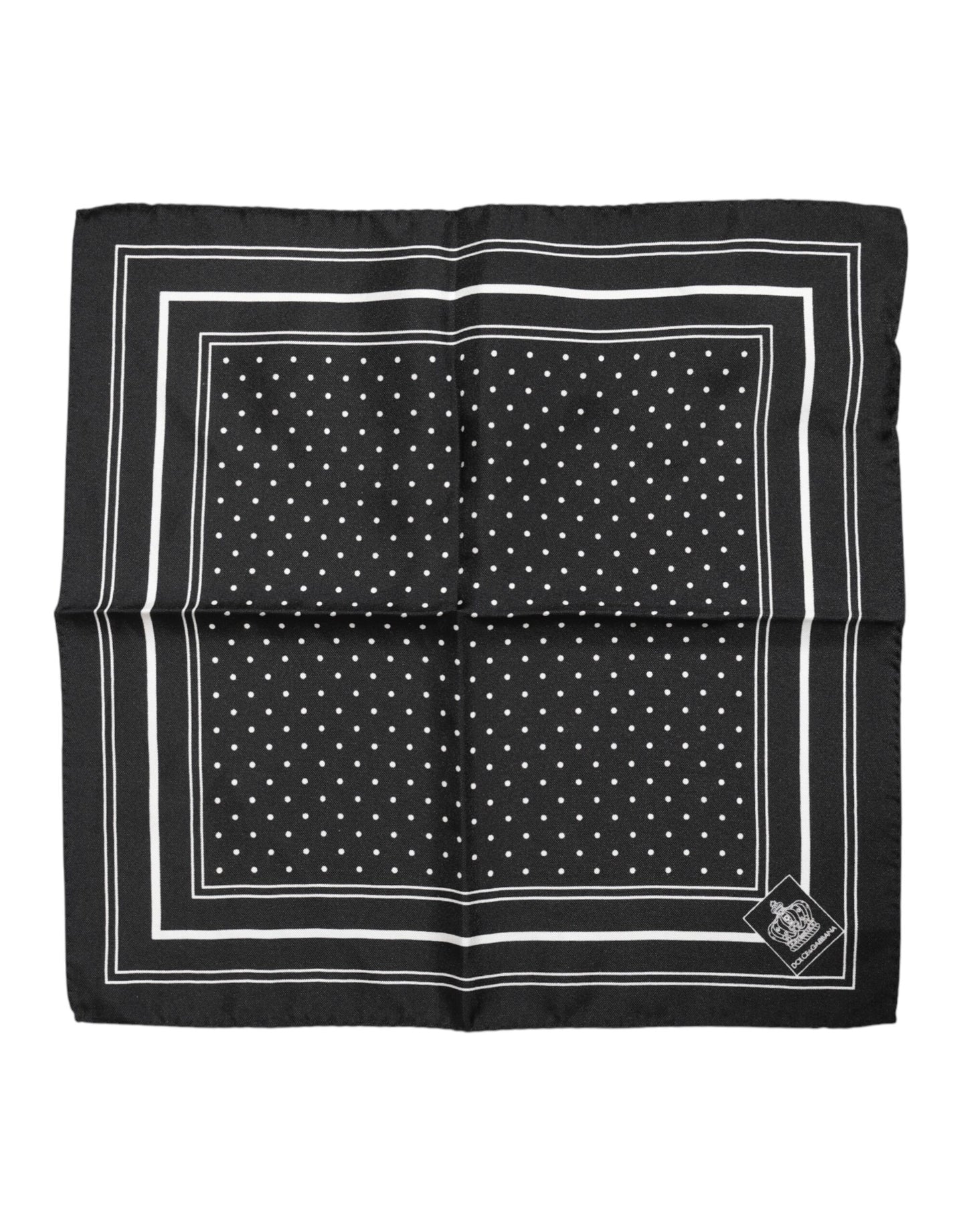 Black White Polka Dot Men Foulard Scarf