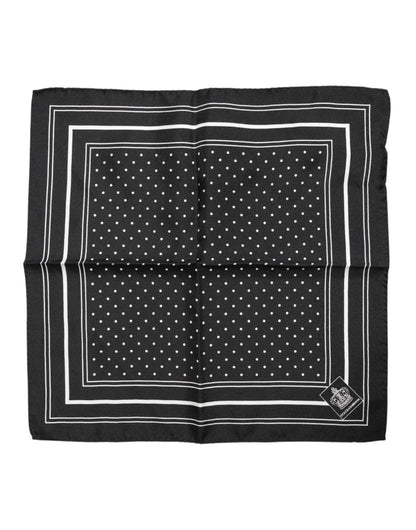 Black White Polka Dot Men Foulard Scarf