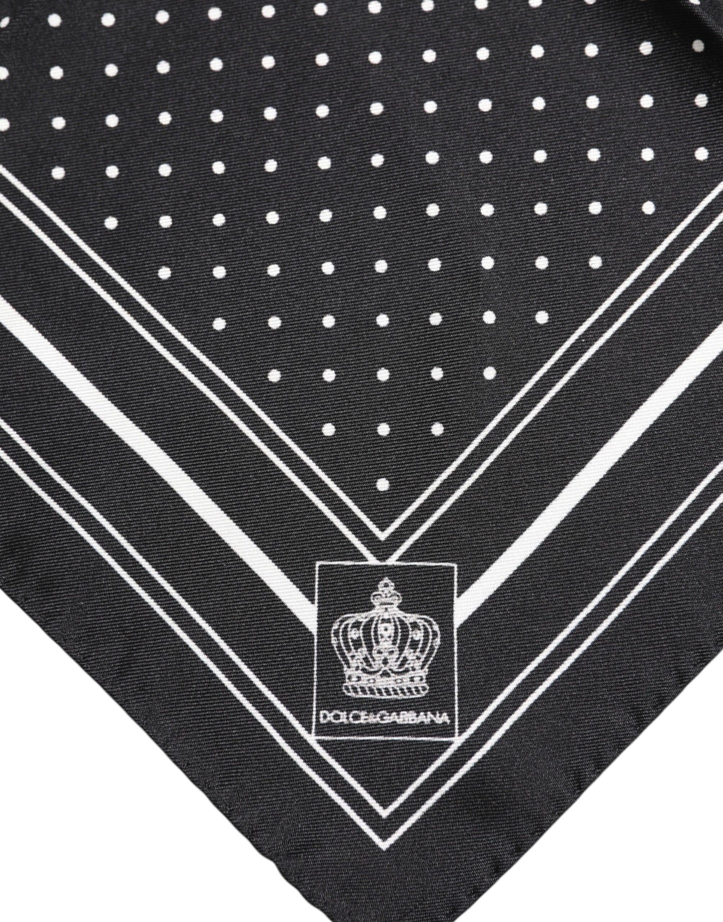 Black White Polka Dot Men Foulard Scarf