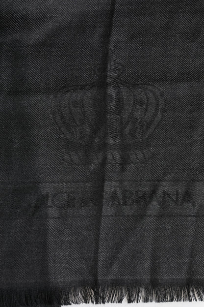 Dark Gray Cashmere Fringes Neck Warmer Scarf