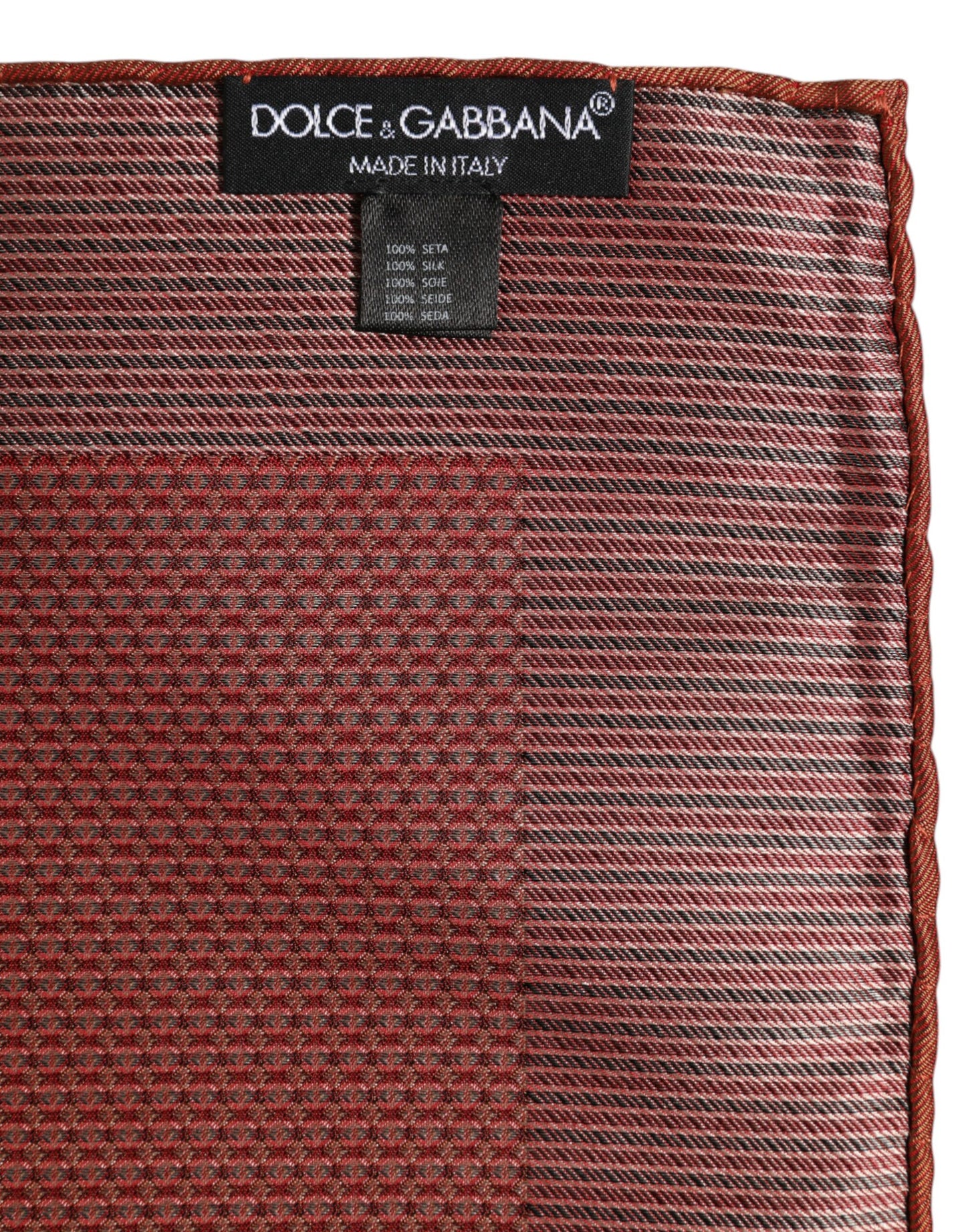 Orange Silk Square Men Foulard Scarf