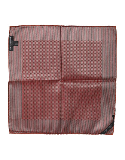 Orange Silk Square Men Foulard Scarf