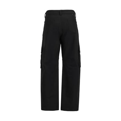 Black Elastane Cargo Pants