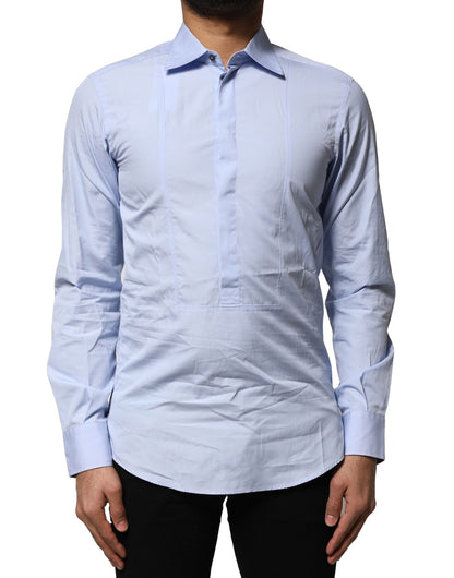 Light Blue Cotton Long Sleeves Dress Shirt
