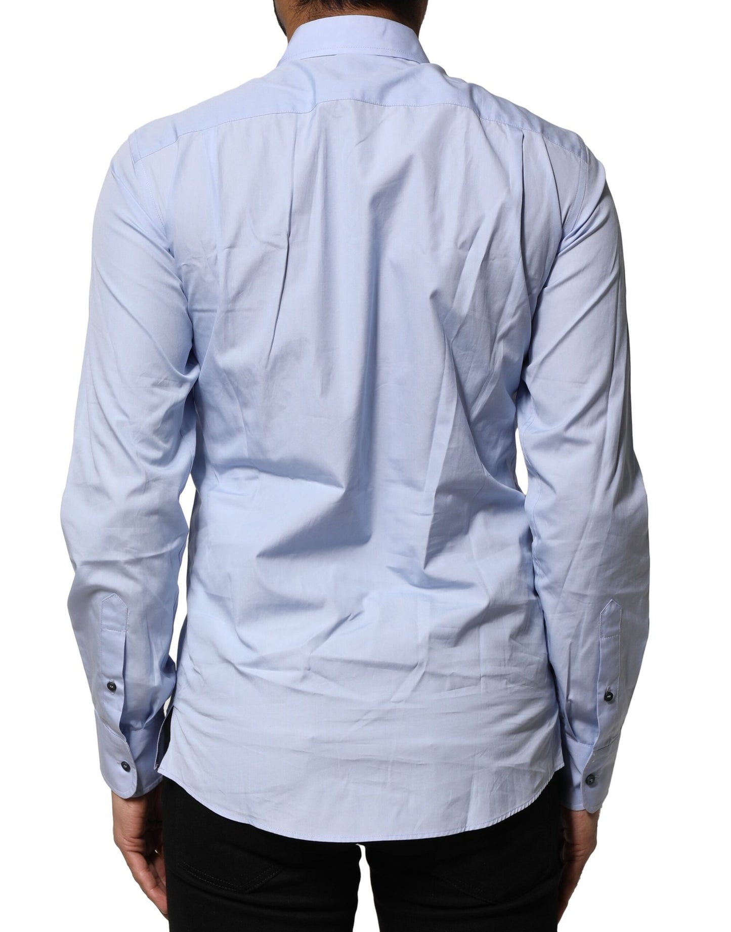 Light Blue Cotton Long Sleeves Dress Shirt