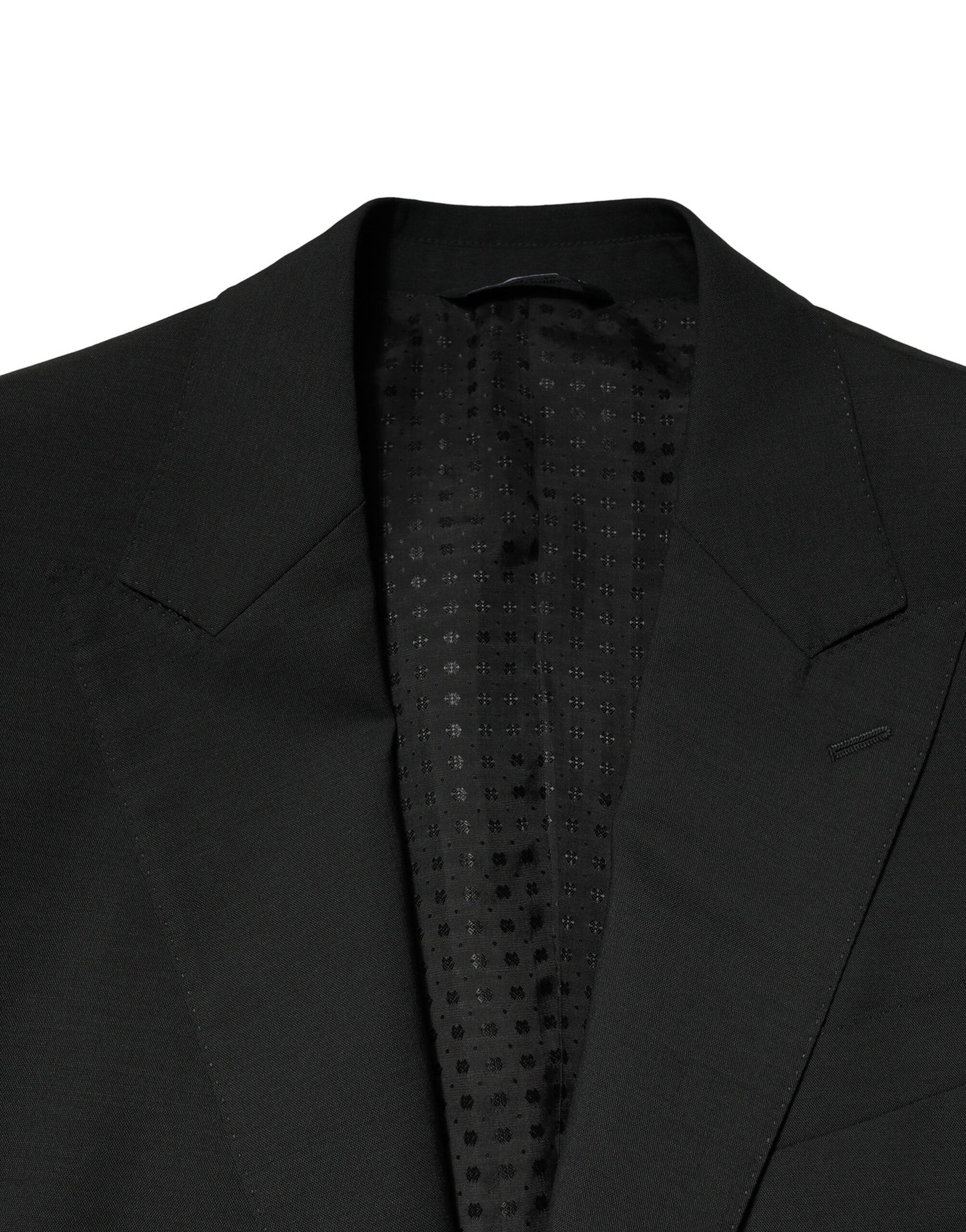Black Wool 2 Piece Single Breasted Suit