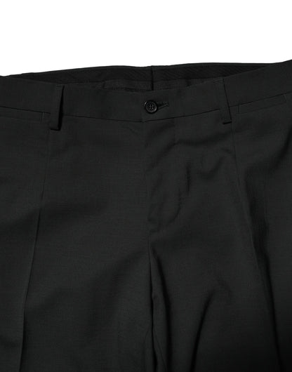 Black Wool 2 Piece Single Breasted Suit