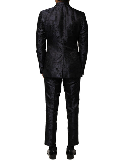 Black Jacquard 3 Piece Single Breasted Suit