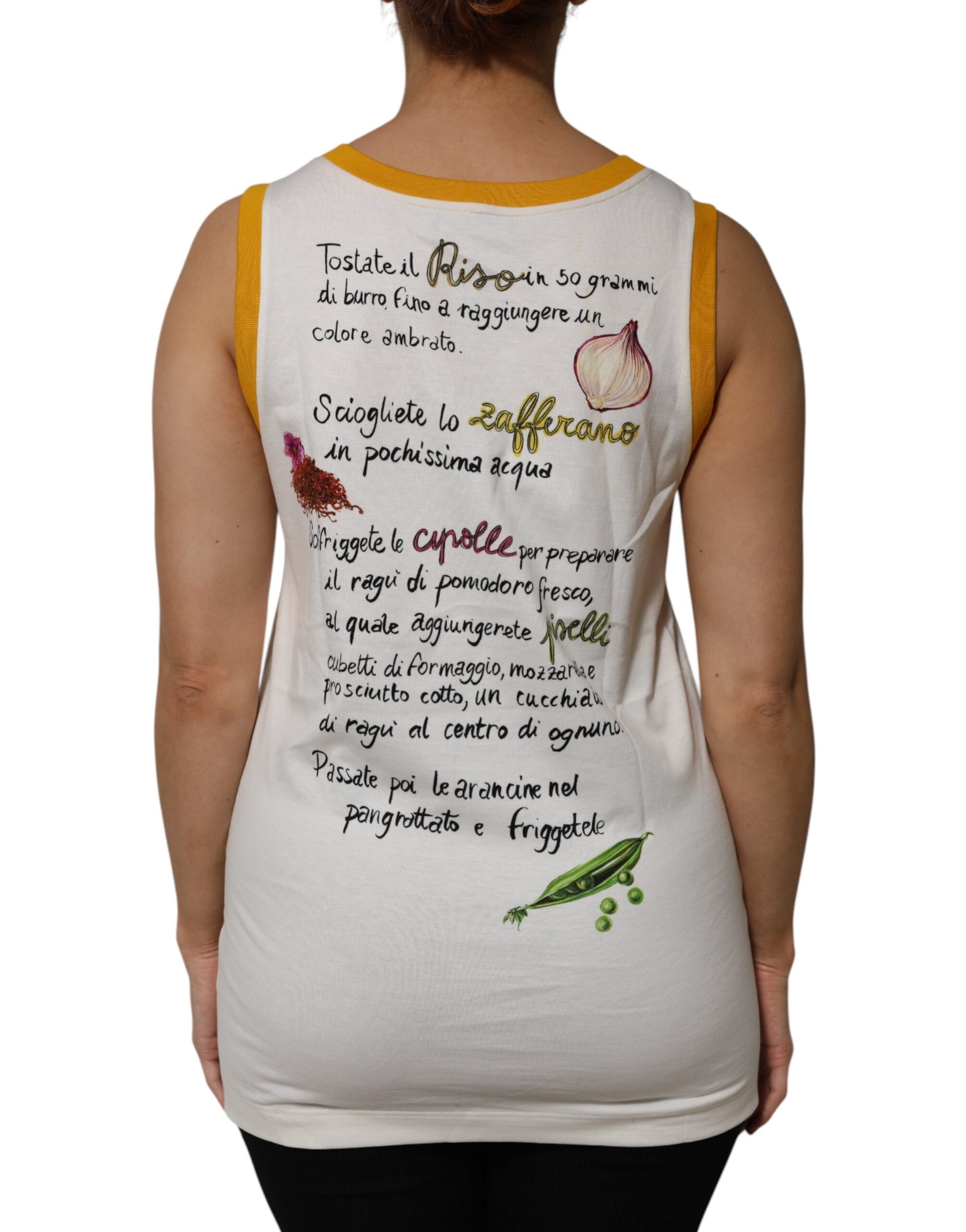 White Araneine Siciliane Sleeveless Tank Top