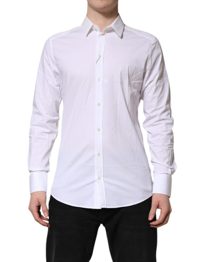 White GOLD Cotton Collared Dress Shirt Top
